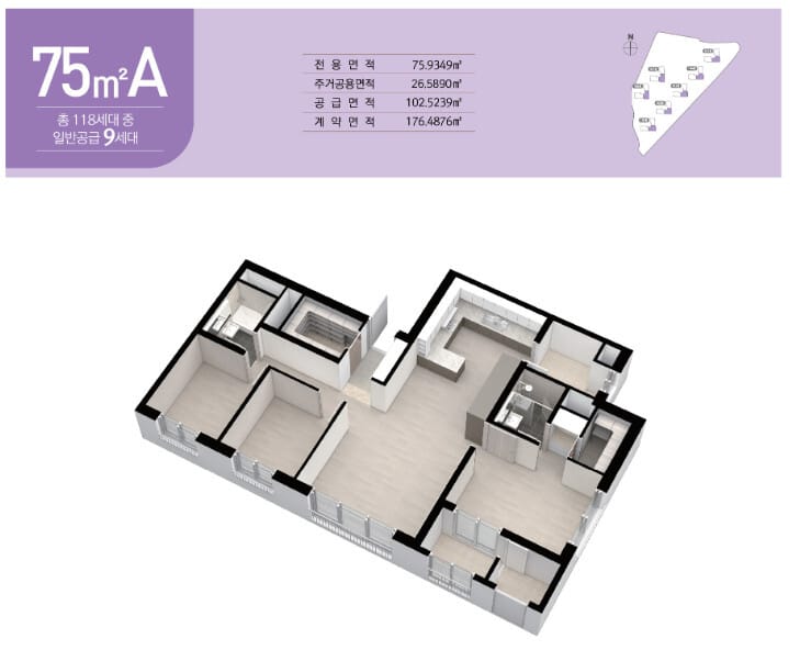동백호수공원 두산위브더제니스 평면도