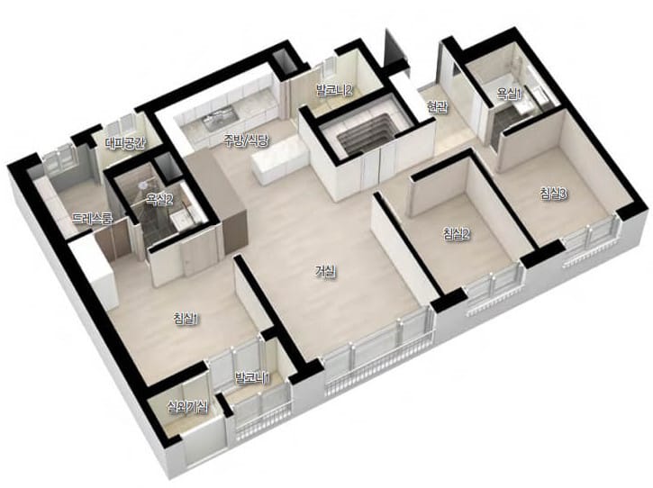 새절역 두산위브 트레지움 평면도