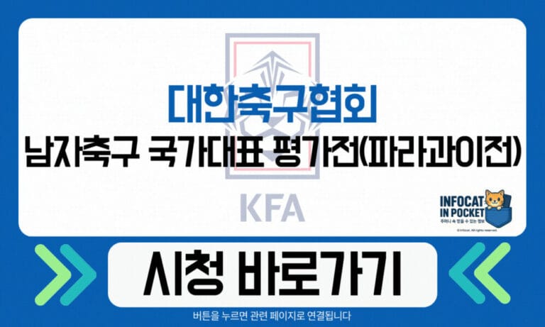 대한민국 축구 국가대표 평가전 파라과이전 중계 채널 안내
